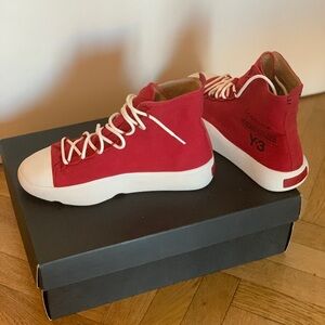 Y-3 Red and White Sneakers